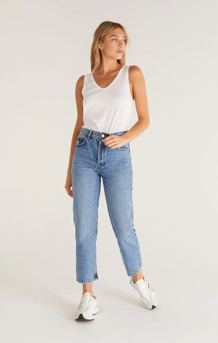 Z Supply White Pia Soft V-Neck Tank