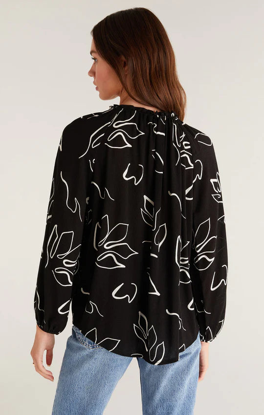 Z Supply Athena Abstract Floral Top