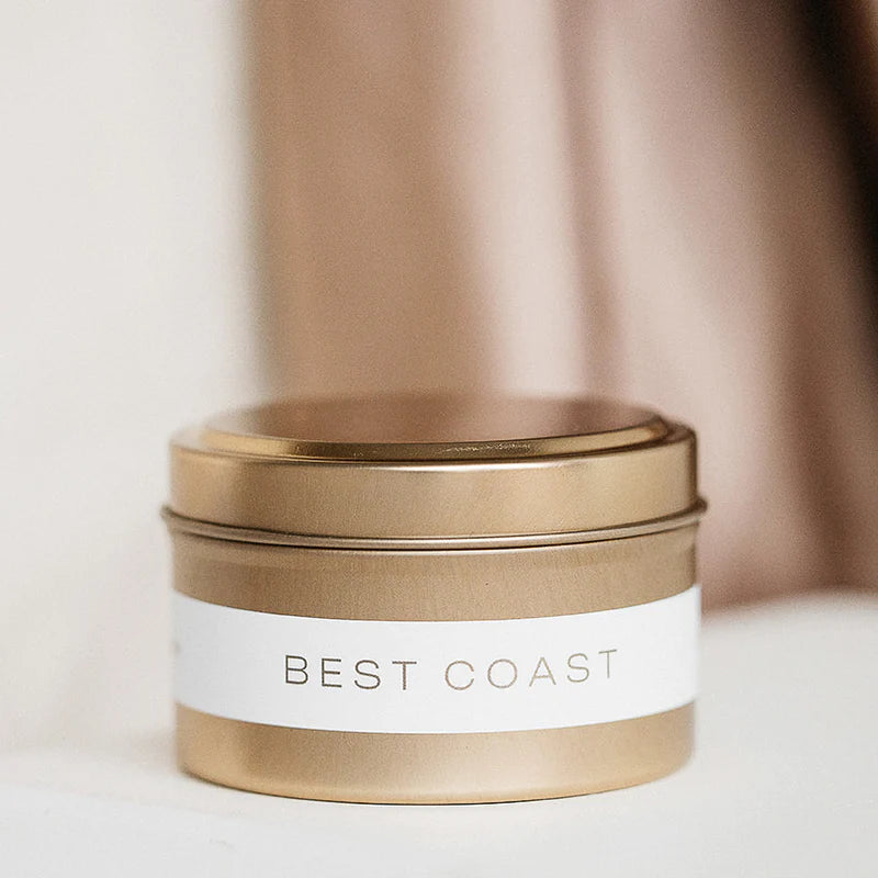 Canvas Candle Co- Best Coast Gold Travel Tin Candle